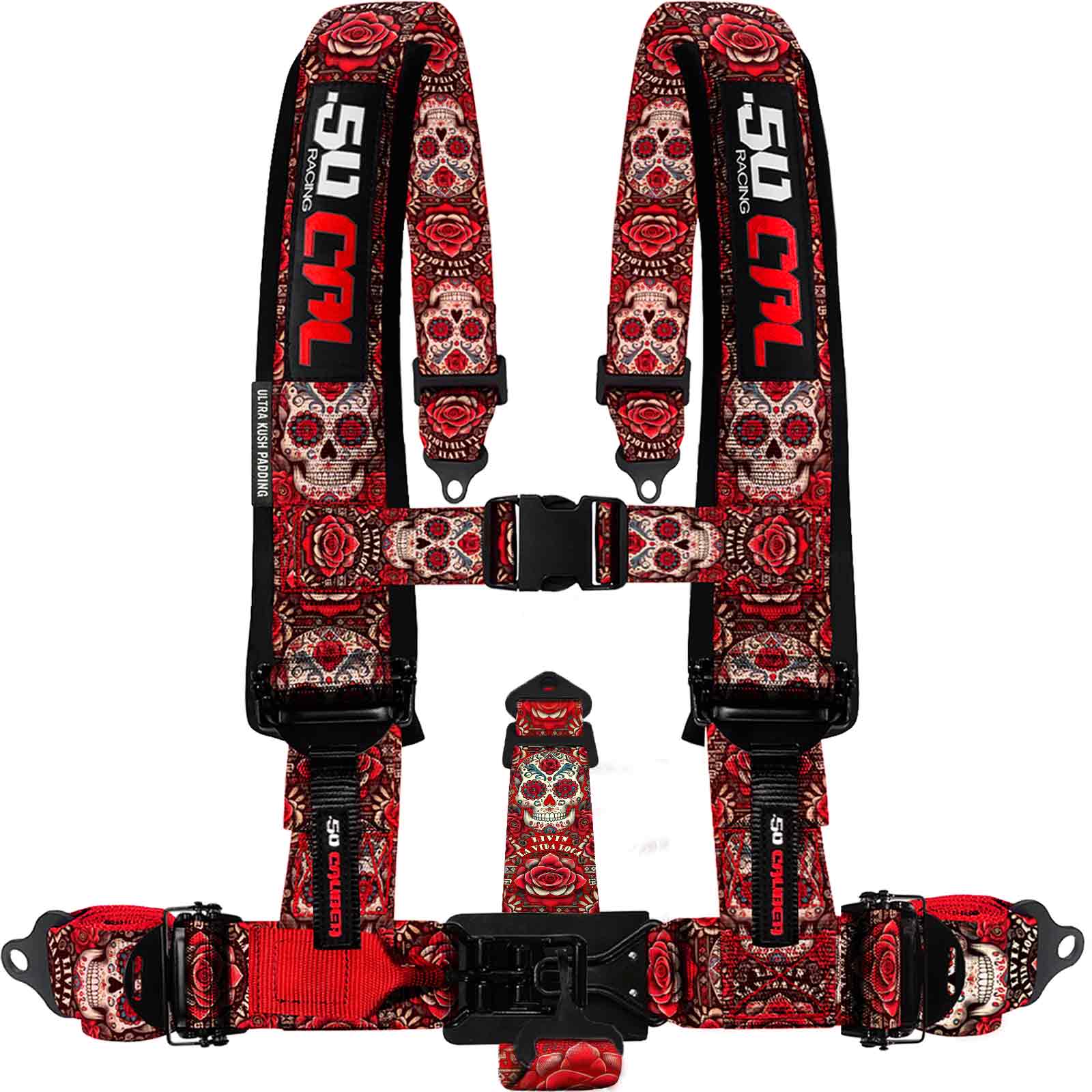 Red Sugar Skull 5 Point Harness