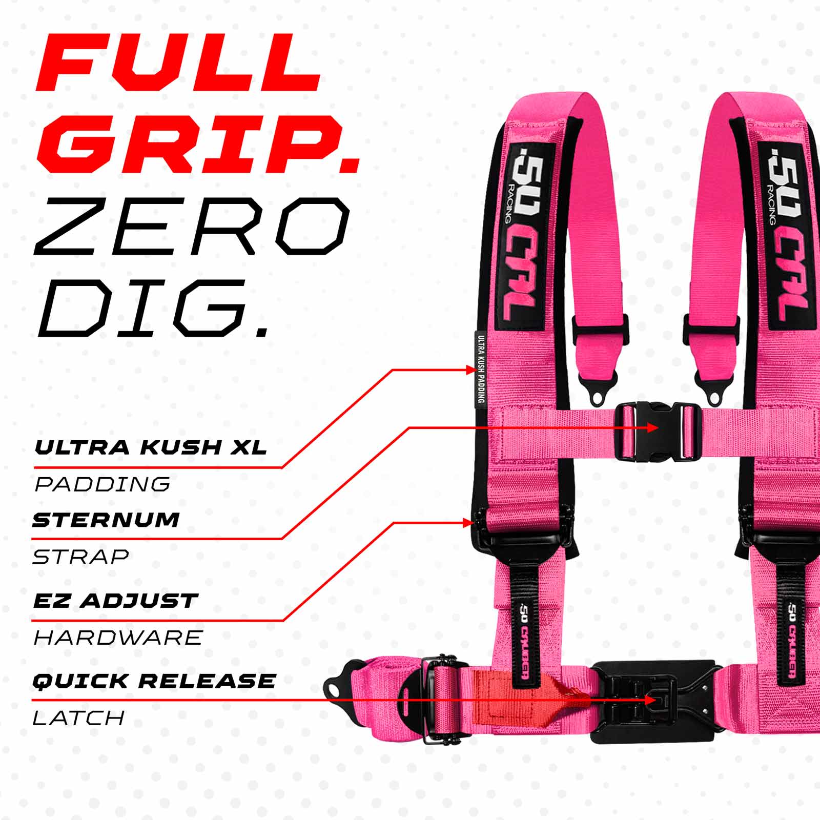Nitro Pink 4 Point Harness