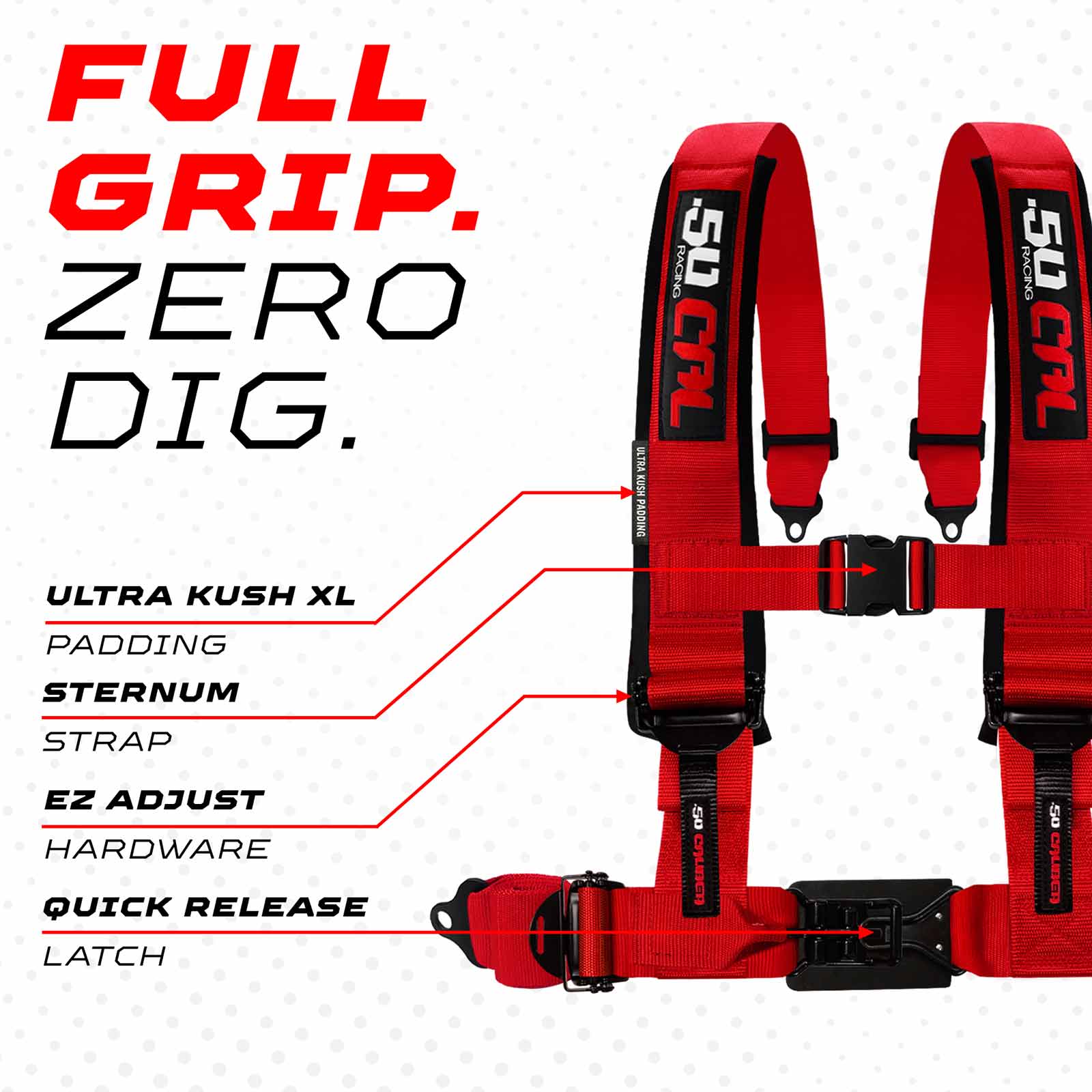 Rage Red 4 Point Harness