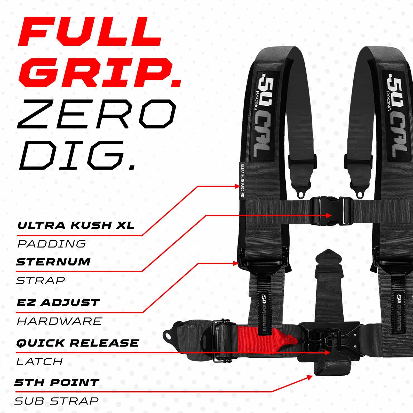 Stealth Black 5 Point Harness