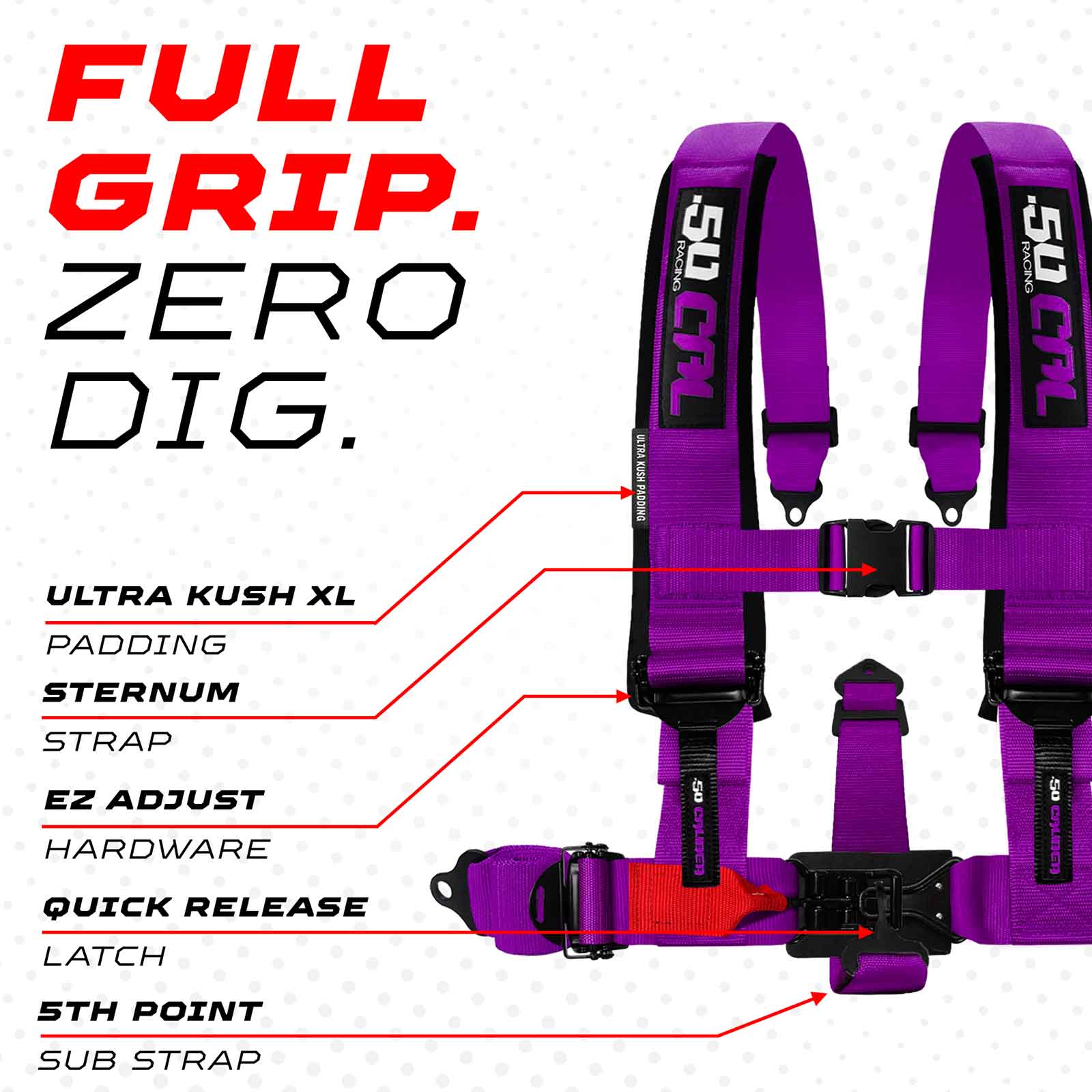 Violent Purple 5 Point Harness