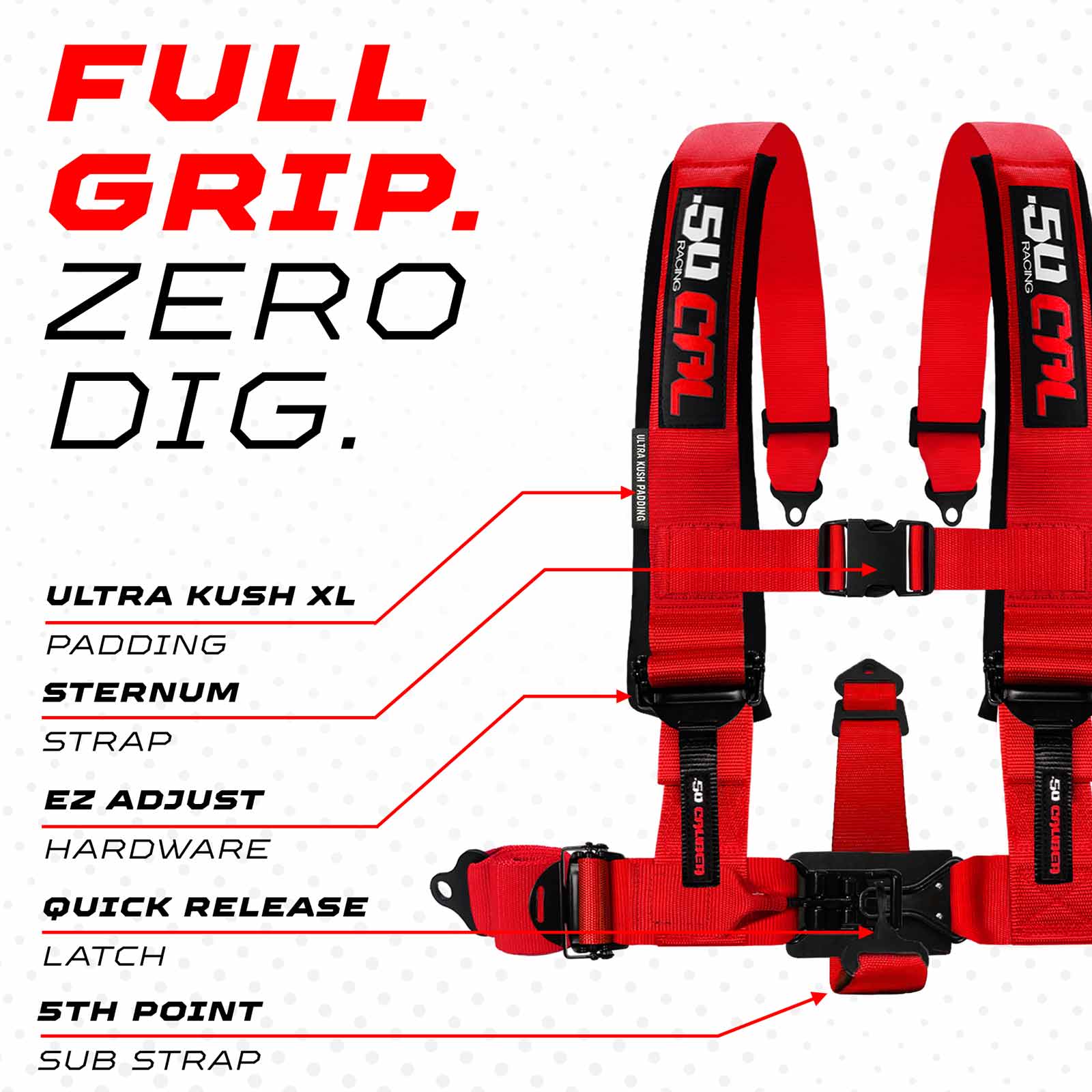 Rage Red 5 Point Harness