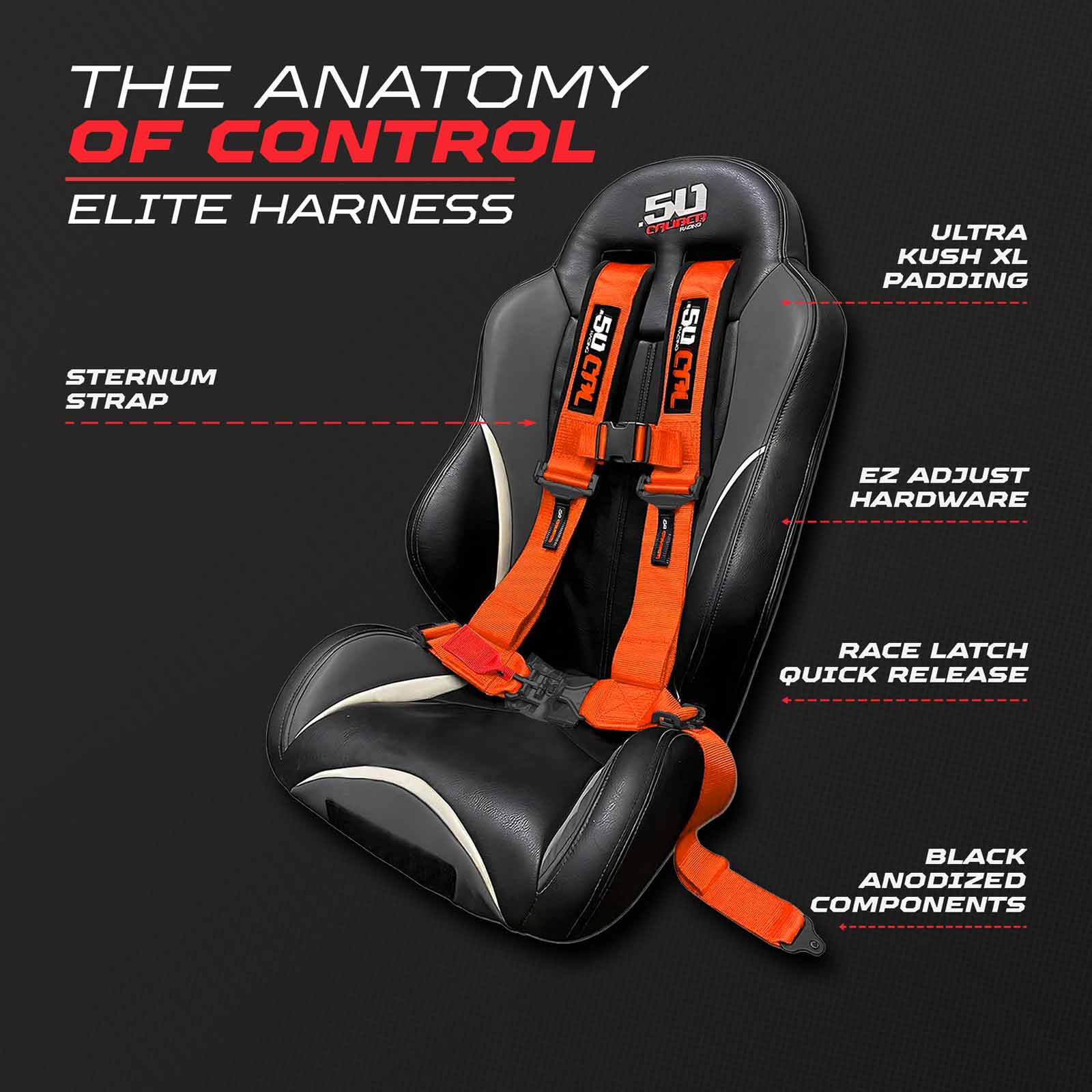 Fury Orange 4 Point Harness