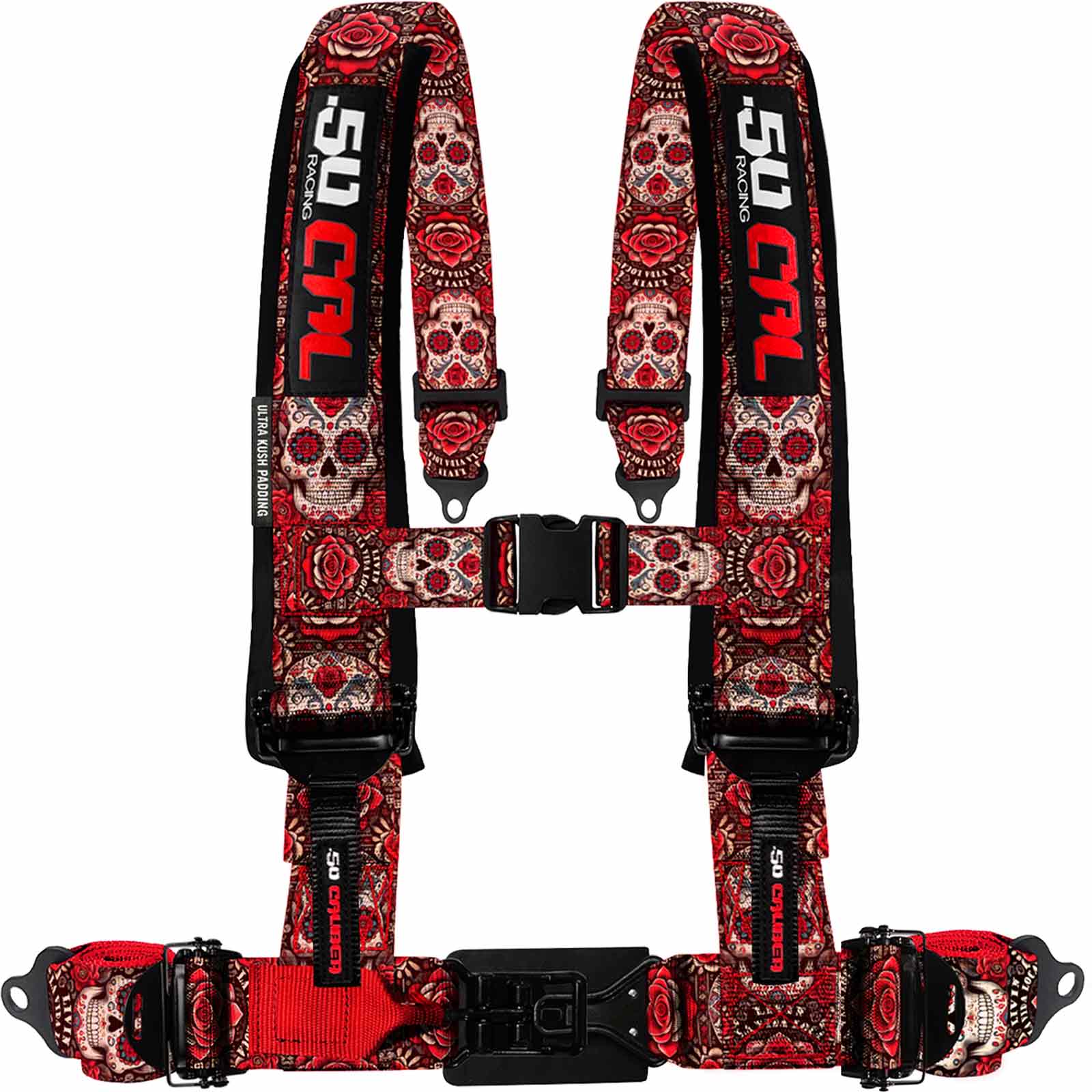 Red Sugar Skull 4 Point Harness
