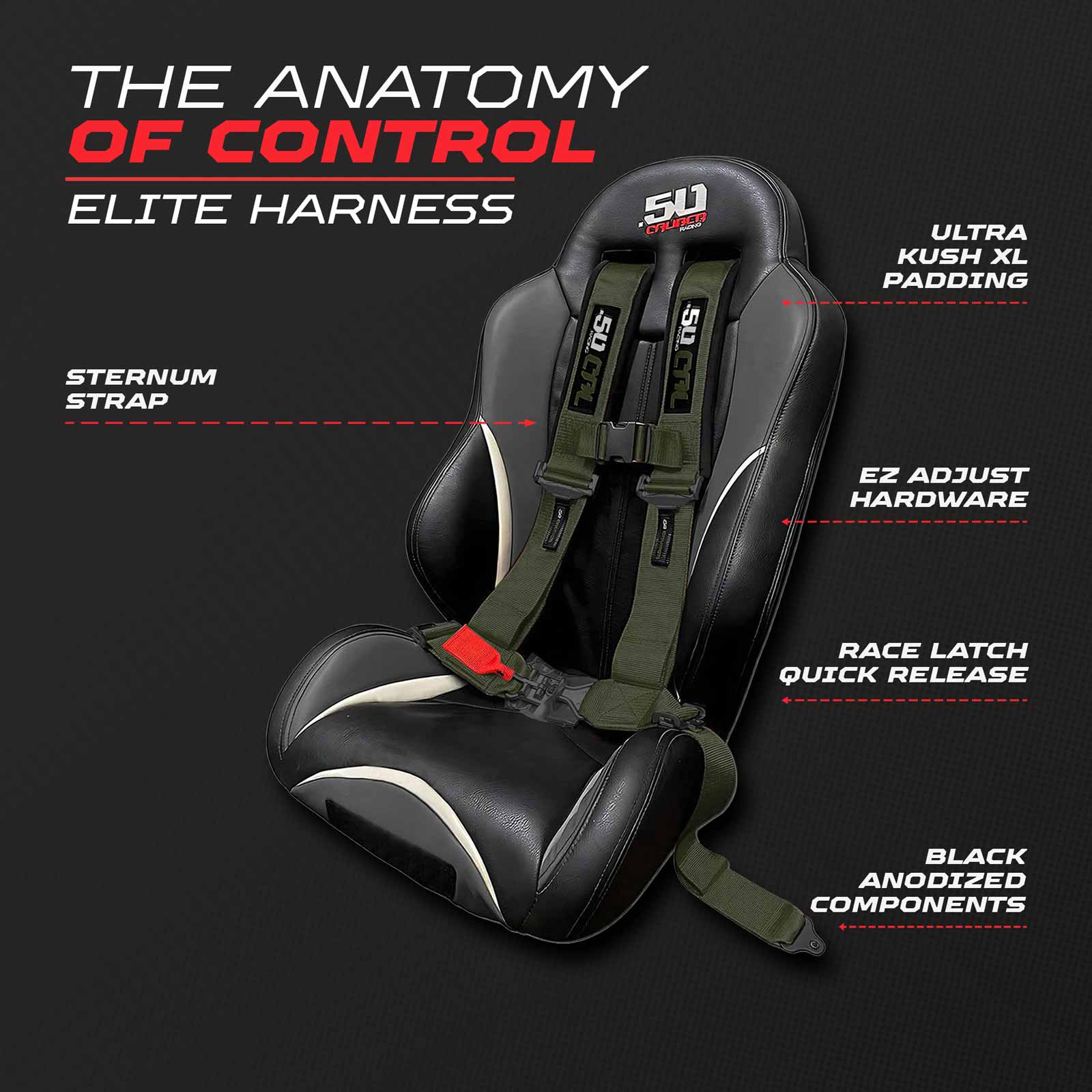 Recon Green 4 Point Harness