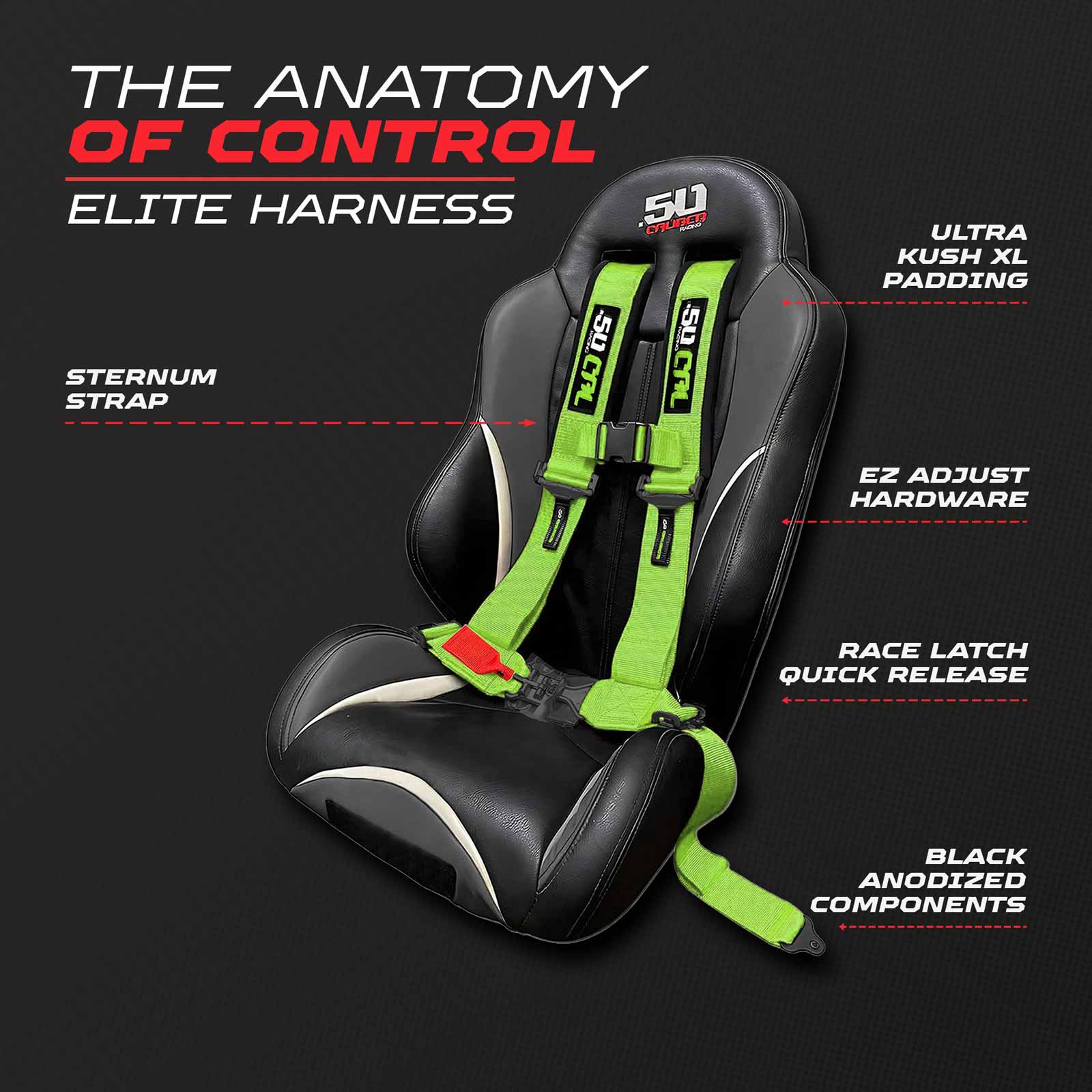 Toxic Lime 4 Point Harness