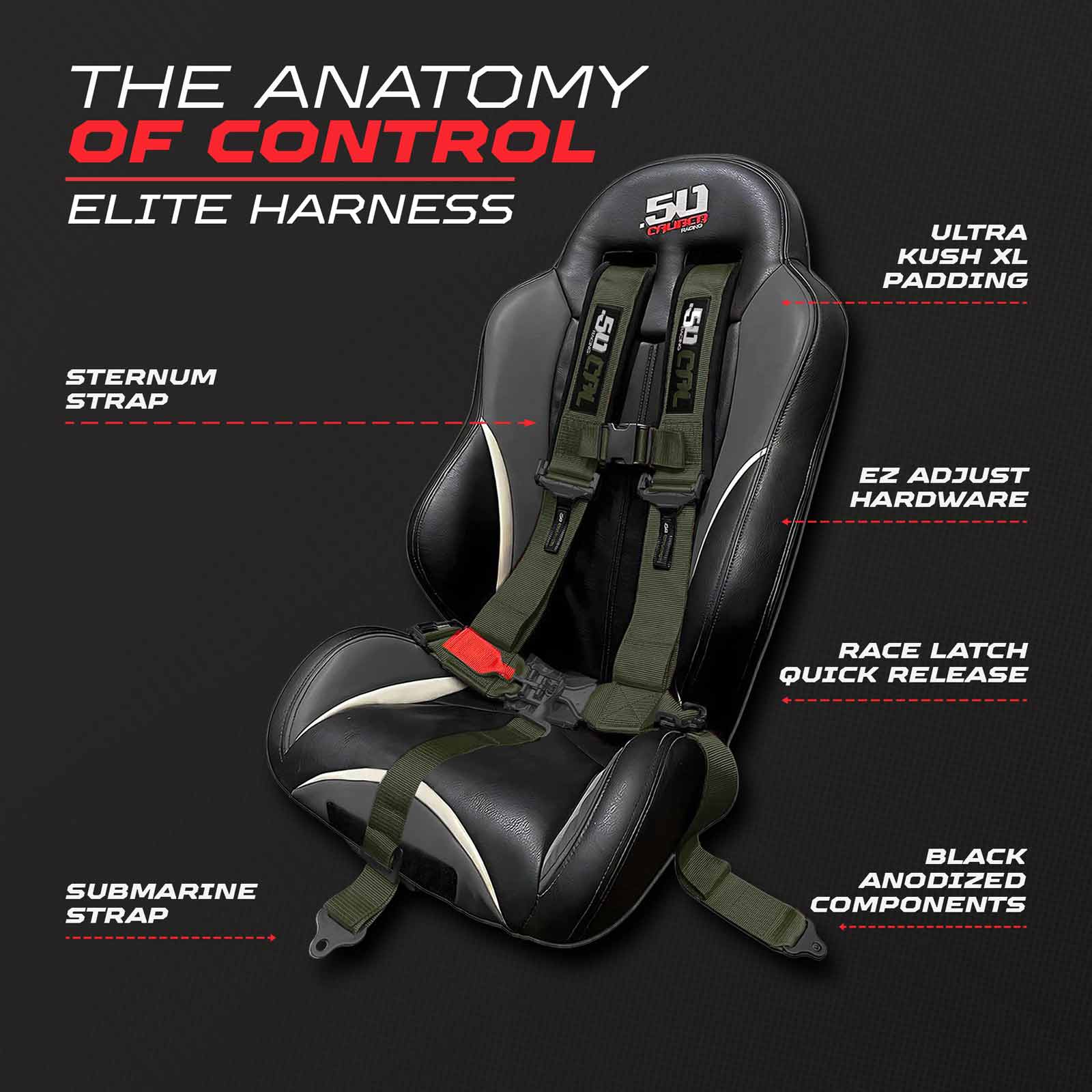 Recon Green 5 Point Harness