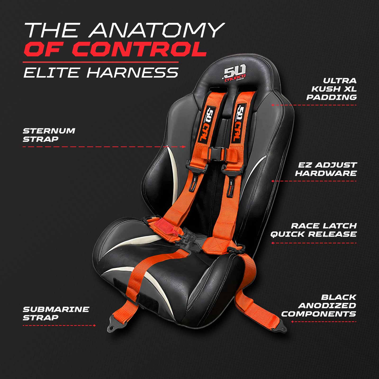 Fury Orange 5 Point Harness